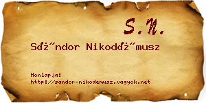 Sándor Nikodémusz névjegykártya